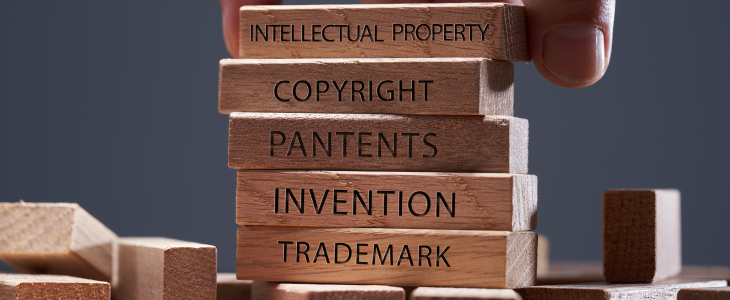 Building blocks with different types of intellectual property