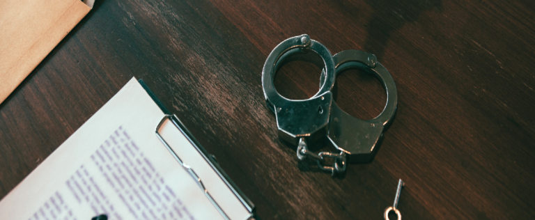 handcuffs on a table
