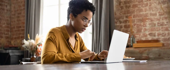 Woman working on her computer